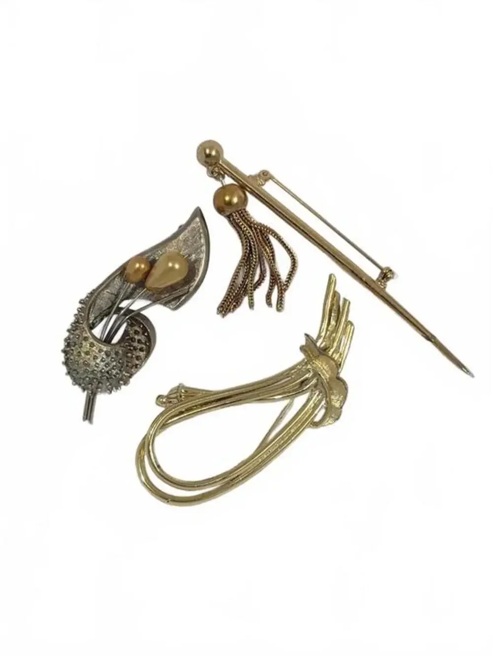 Vintage Brooch Pin Lot Gold Silver Pearl